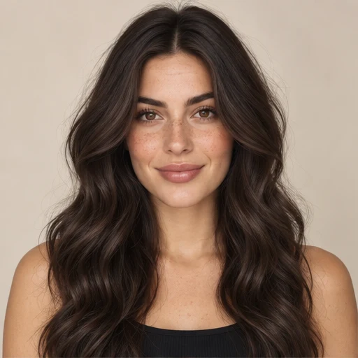 Portrait showing espresso brown hair